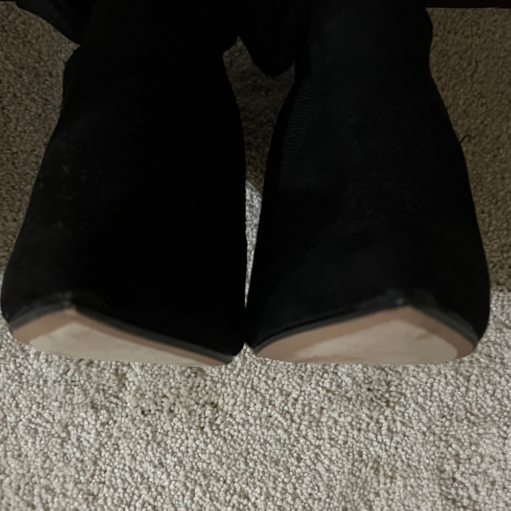 Catherine Malandrino Black Knit Sock Stiletto Ankle Boots - Picture 3 of 3